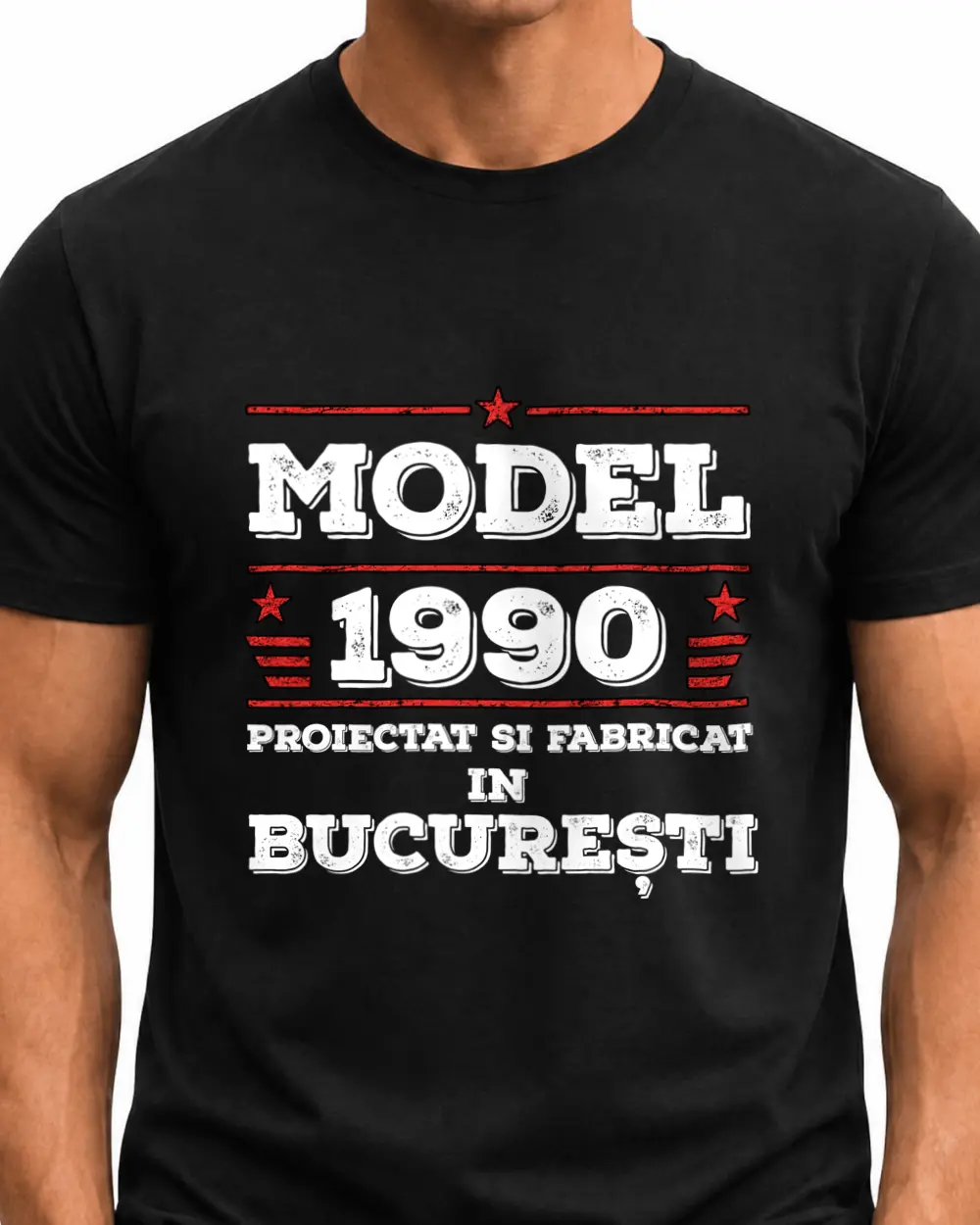 MODEL #AN NASTERE FABRICAT ȘI PRODUS ÎN #ORAS — Față · Mediu · Negru · Clasic