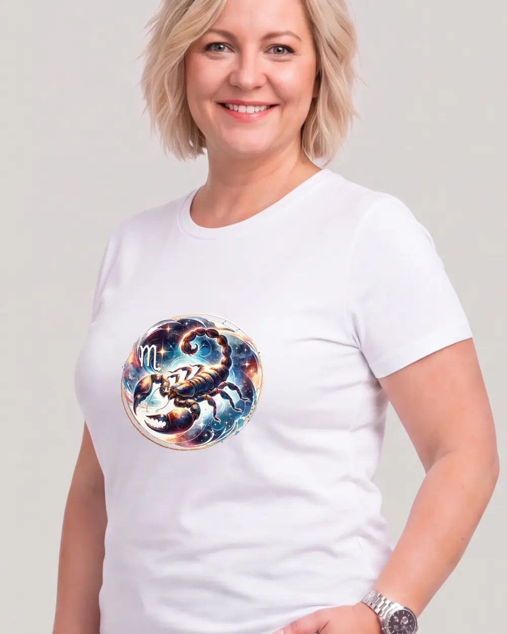 Scorpion — Față · Femeie · 45 · Mediu · Alb