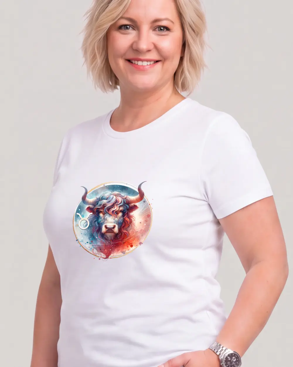 Taur — Față · Femeie · 45 · Mediu · Alb