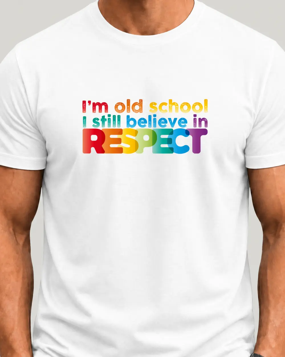 I am old school I still believe in RESPECT — Față · Mediu · Alb · Clasic