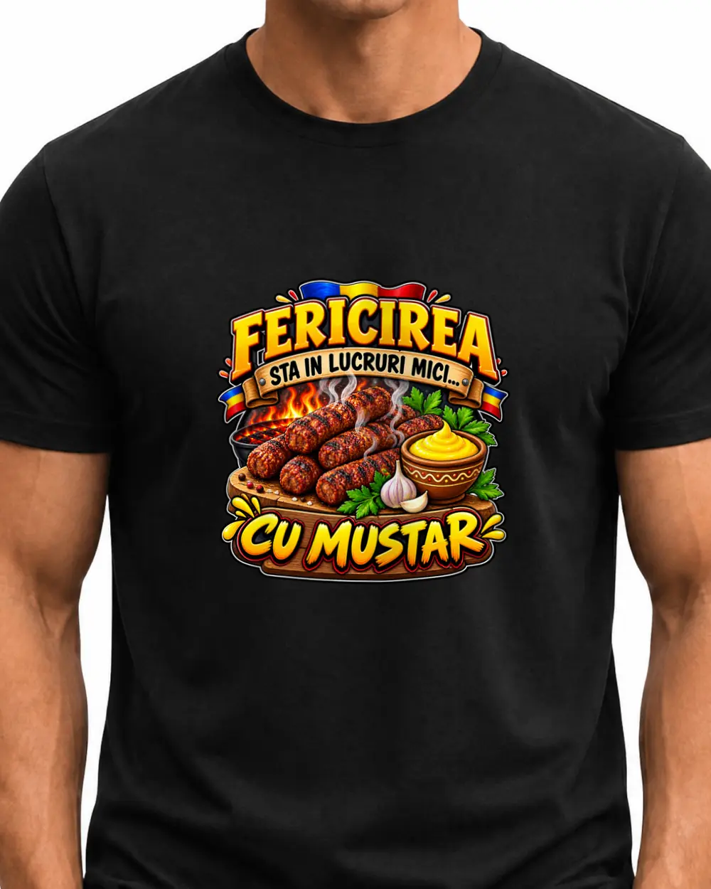 Fericirea sta in lucruri mici... cu mustar — Față · Mediu · Negru · Clasic