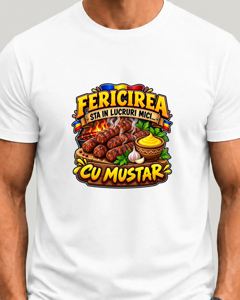 Fericirea sta in lucruri mici... cu mustar — Față · Mediu · Alb · Clasic