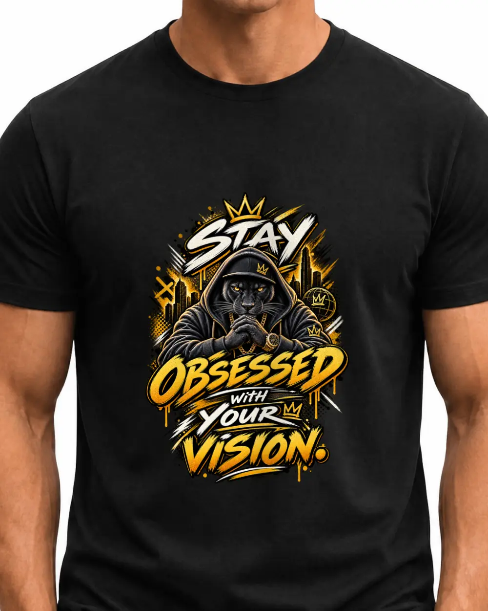 Stay obsessed with your vision — Față · Mediu · Negru · Clasic