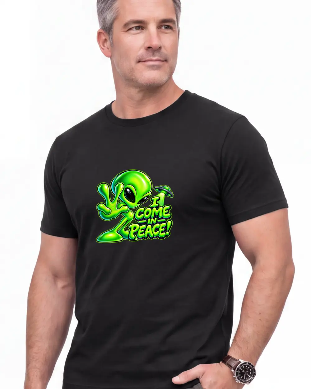Green alien — Față · Bărbat · 45 · Mediu · Negru