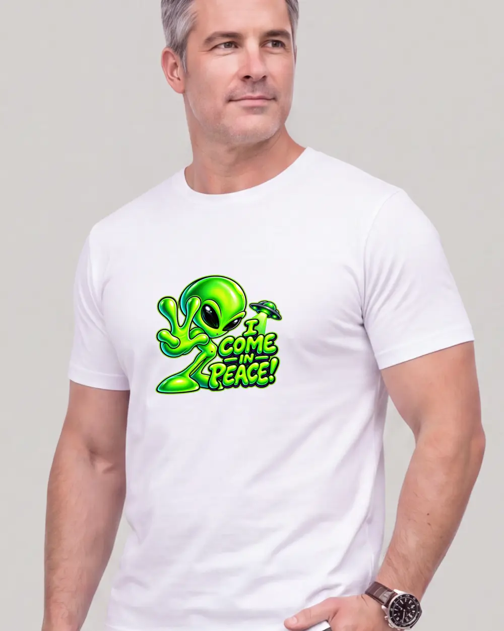 Green alien — Față · Bărbat · 45 · Mediu · Alb
