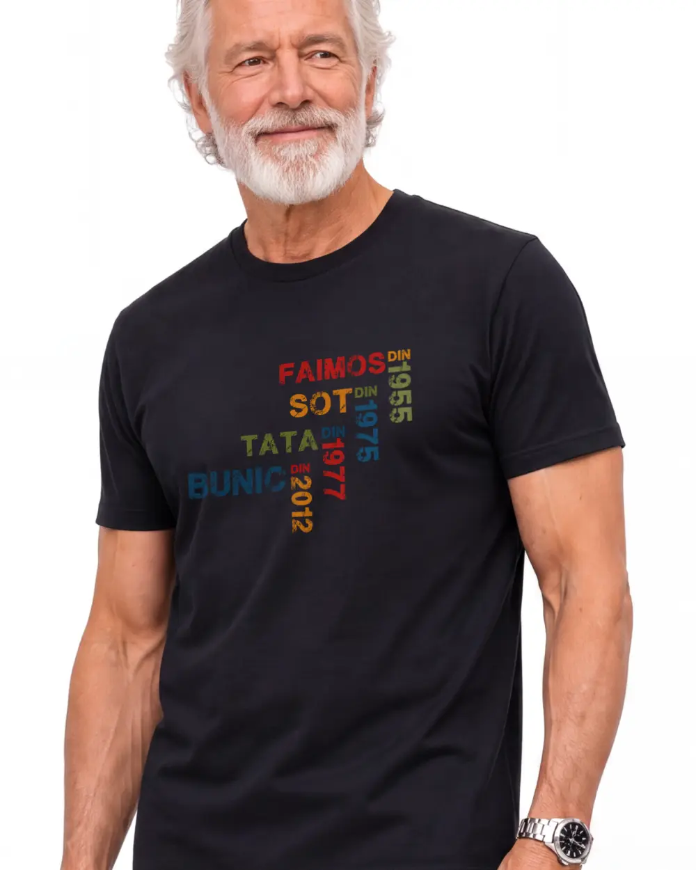 FAIMOS din.... SOT din.... TATA din.... BUNIC din ... VARIANTA 2 — Față · Bărbat senior · Mediu · Negru