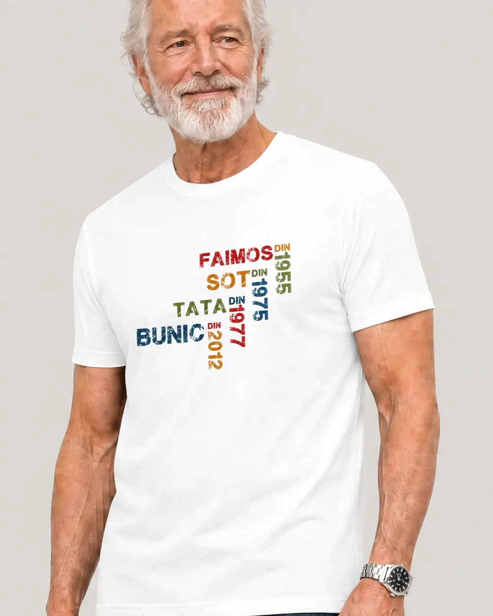 FAIMOS din.... SOT din.... TATA din.... BUNIC din ... VARIANTA 2 — Față · Bărbat senior · Mediu · Alb