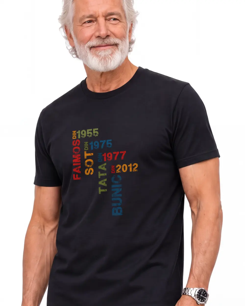 FAIMOS din.... SOT din.... TATA din.... BUNIC din ... VARIANTA 3 — Față · Bărbat senior · Mediu · Negru