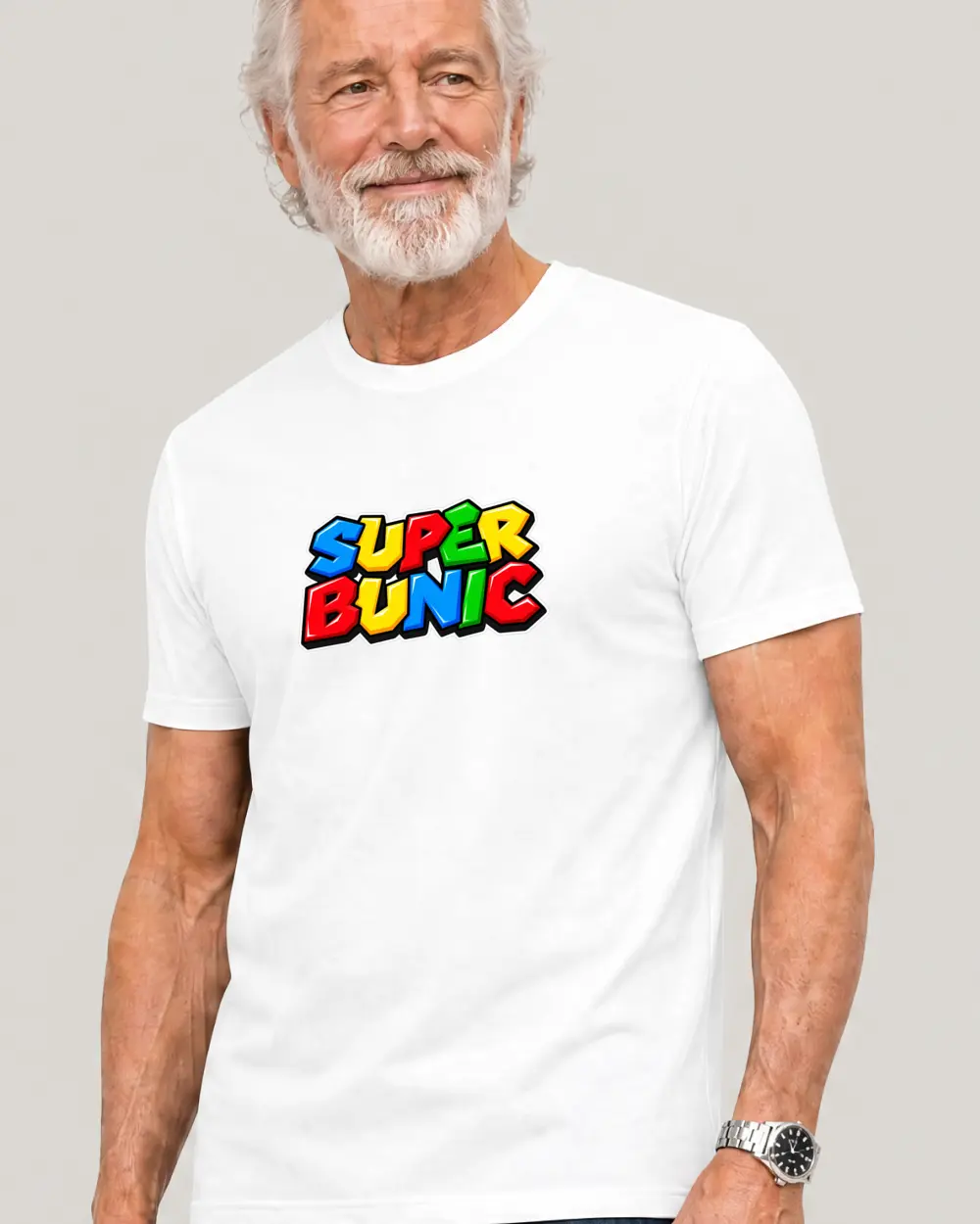 SUPER BUNIC — Față · Bărbat senior · Mediu · Alb