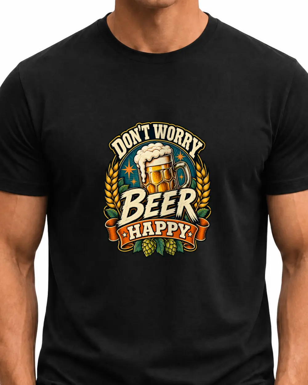 Don't worry, beer happy — Față · Mediu · Negru · Clasic