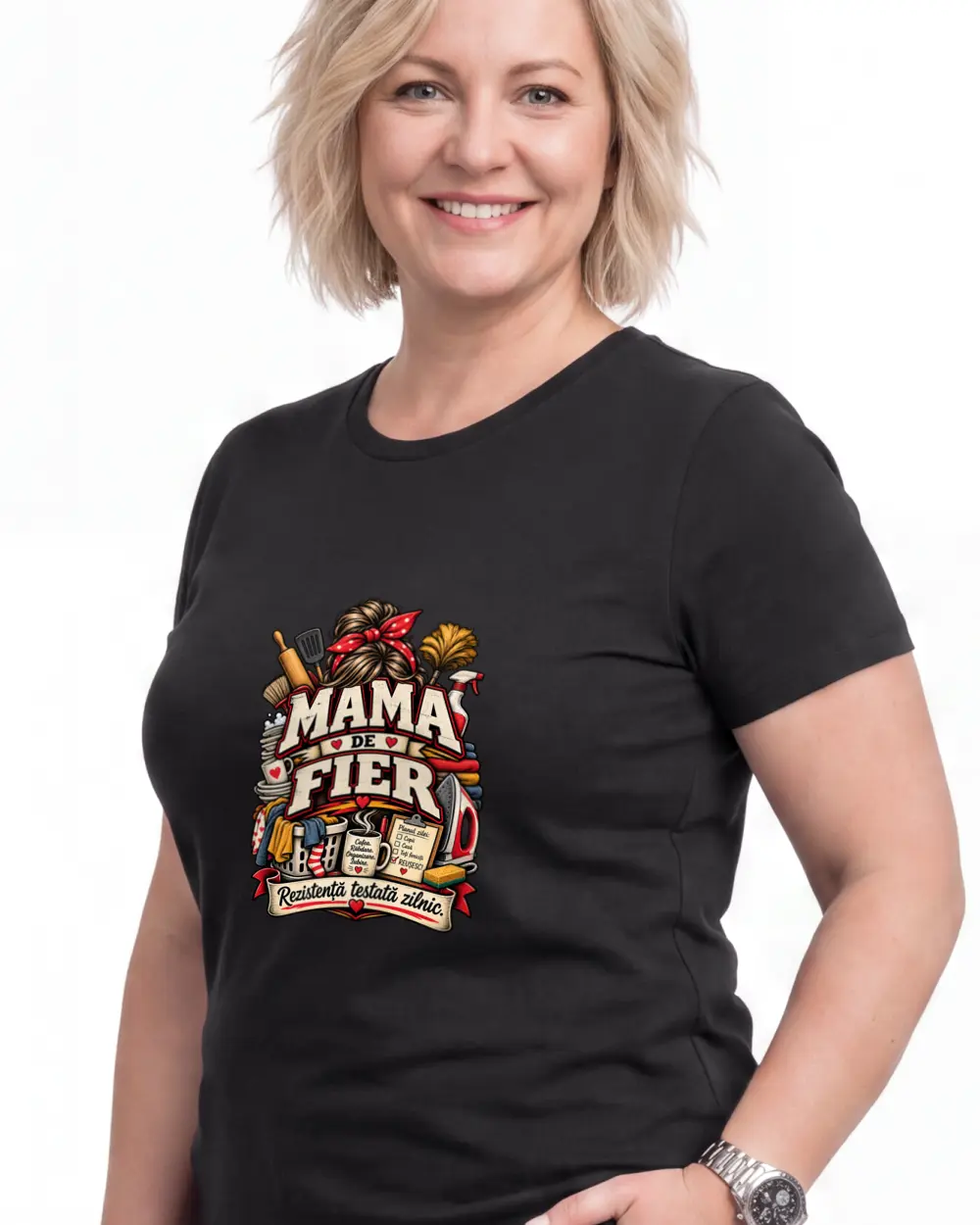 Mama de fier — Față · Femeie · 45 · Mediu · Negru