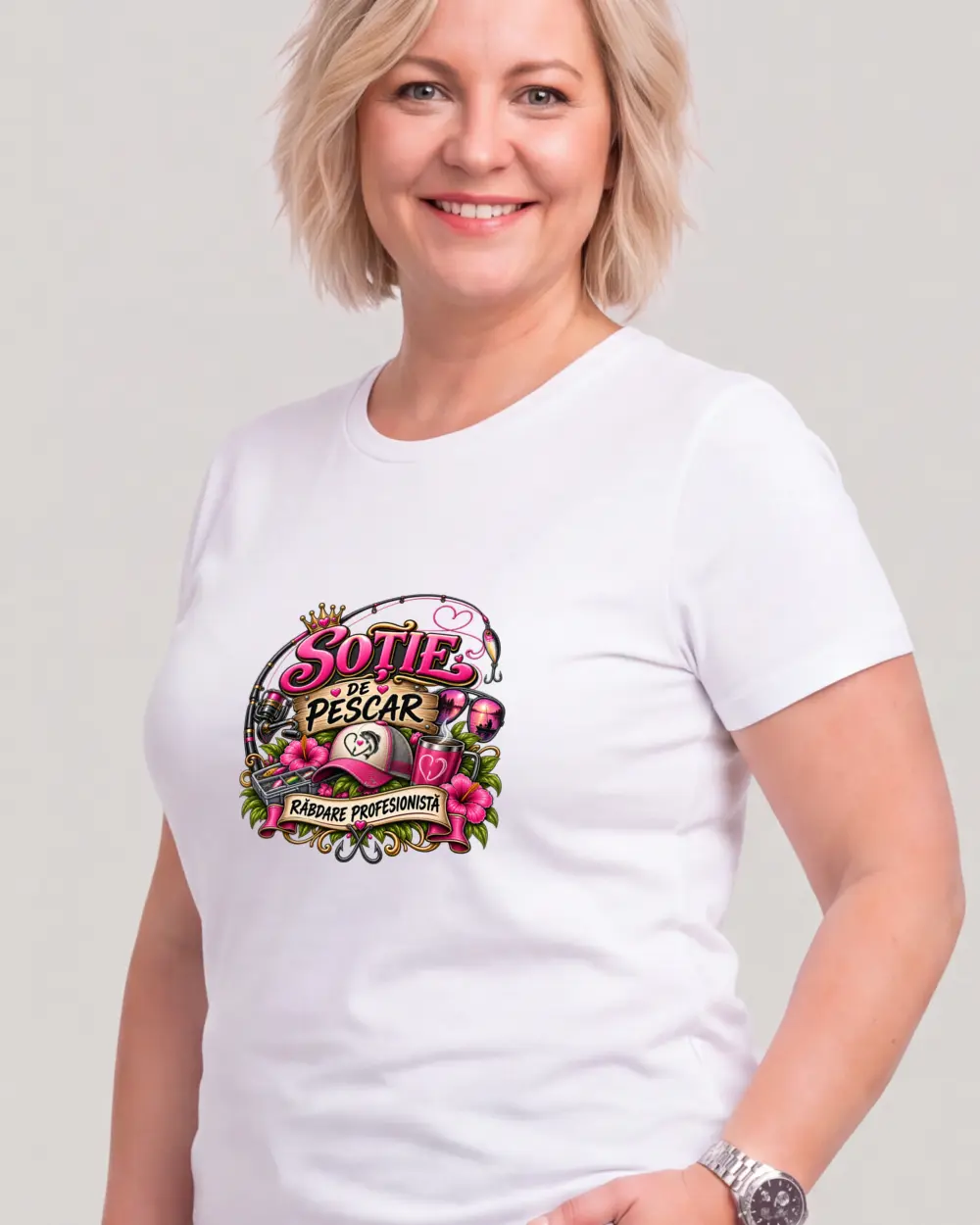 Sotie de pescar — Față · Femeie · 45 · Mediu · Alb