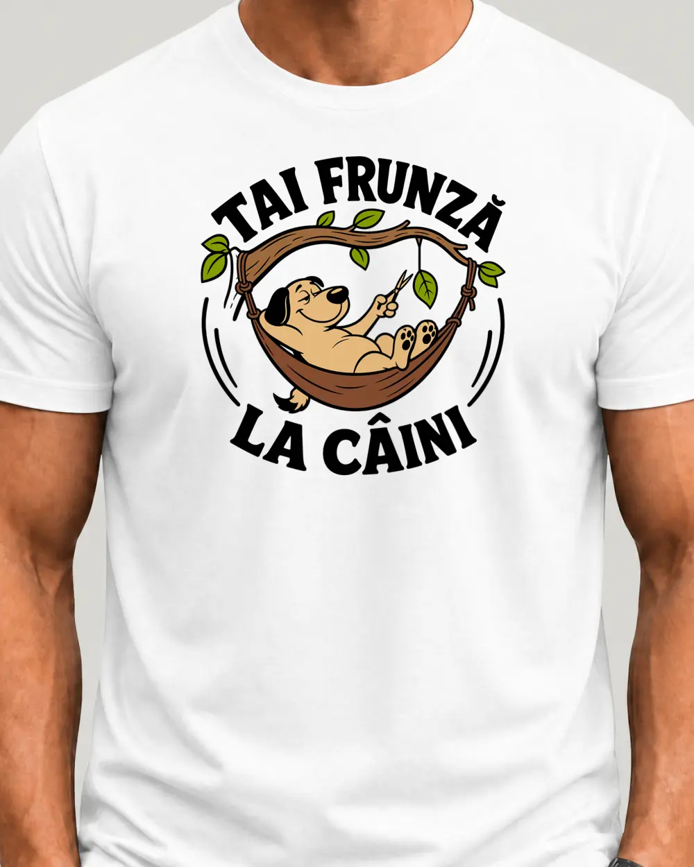 TAI FRUNZĂ LA CÂINI — Față · Mediu · Alb · Clasic