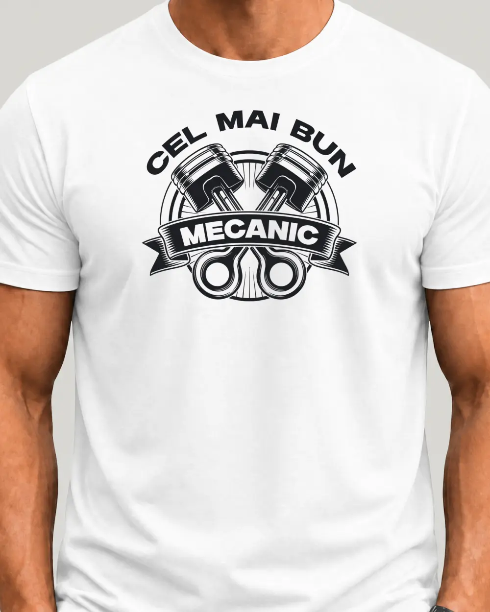 Cel mai bun mecanic Nr.2 — Față · Mediu · Alb · Clasic