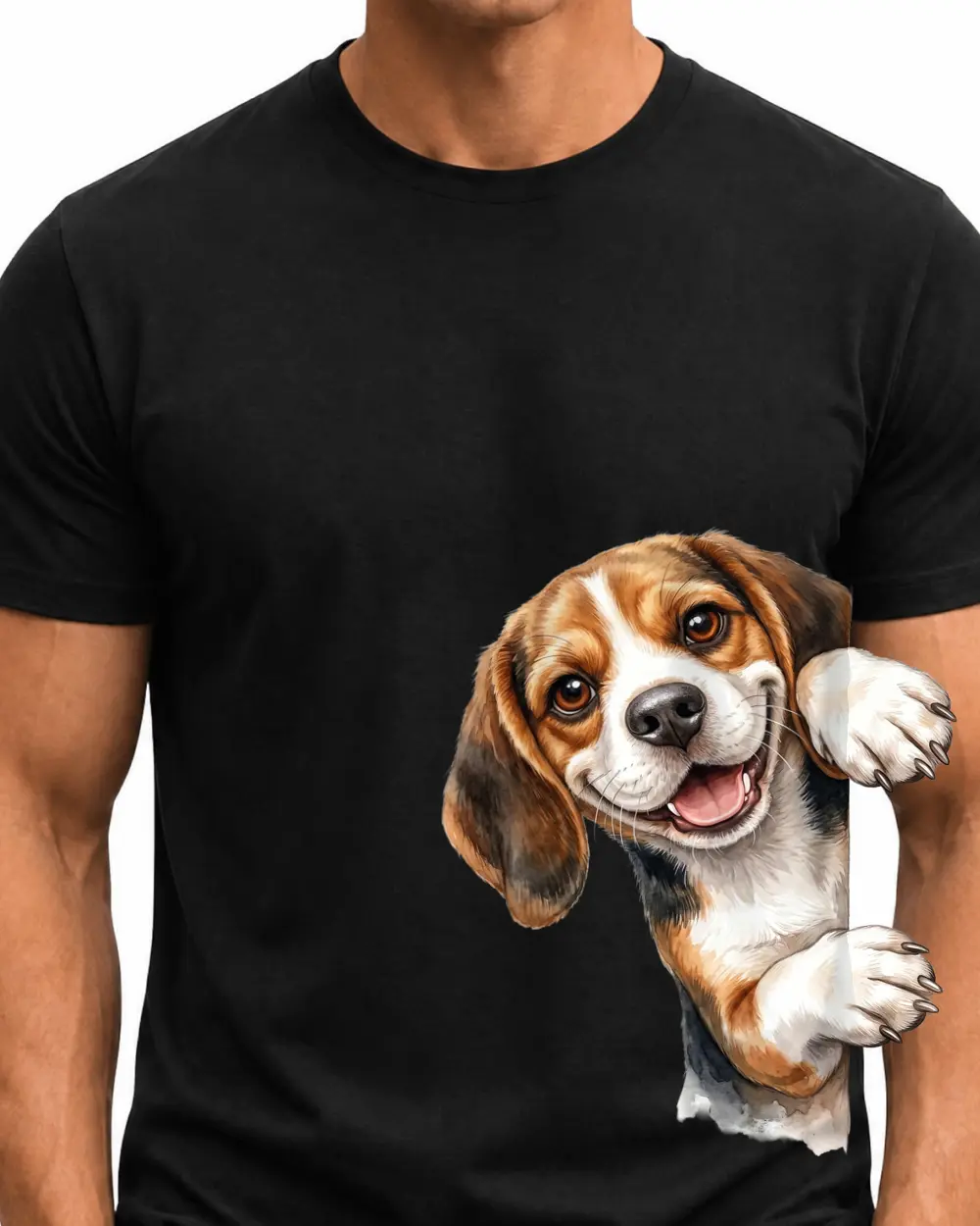 Beagle — Față · Mediu · Negru · Clasic