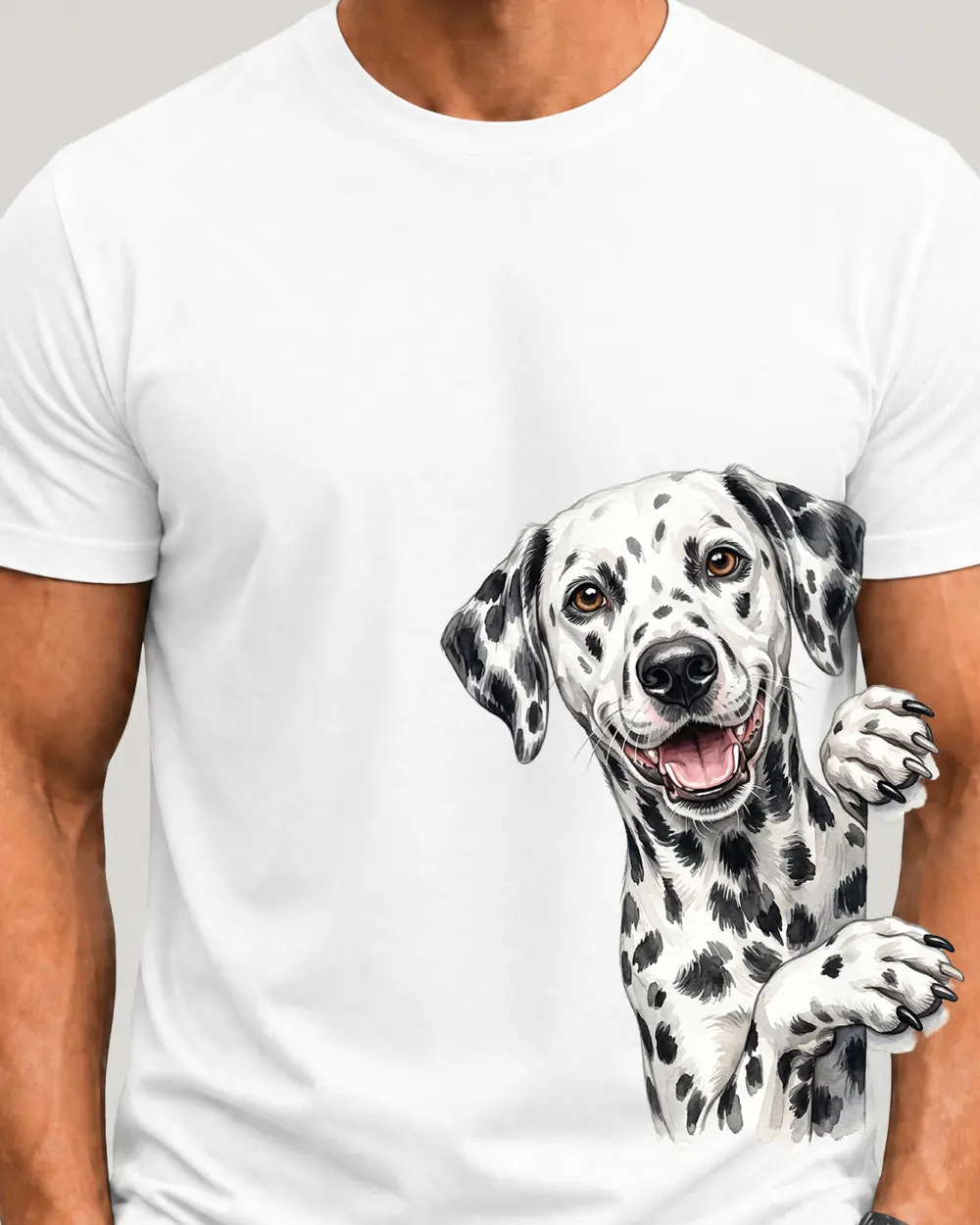 Dalmatian — Față · Mediu · Alb · Clasic