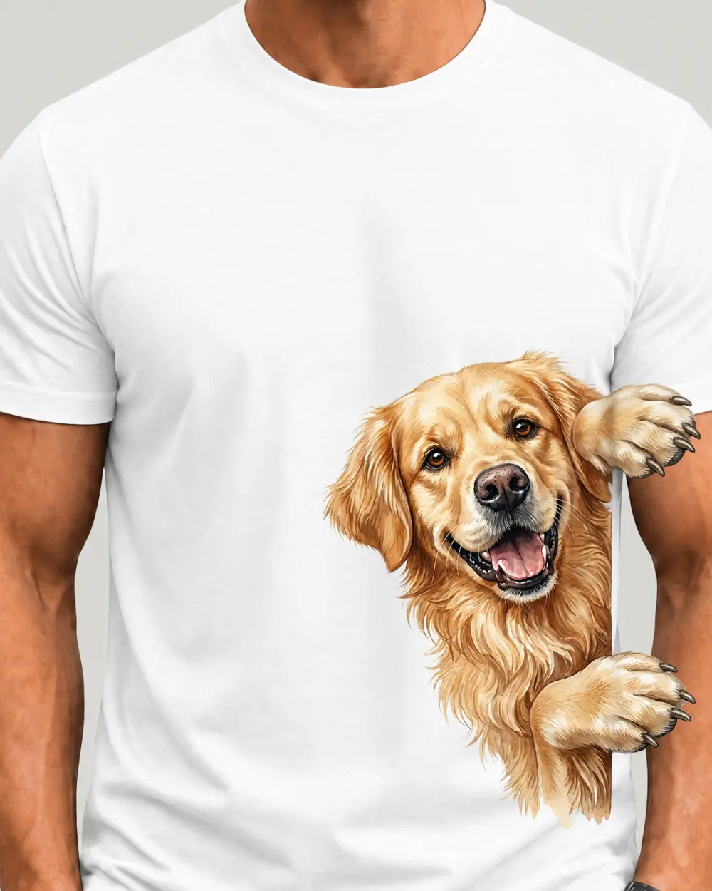 Golden Retriever Nr.2 — Față · Mediu · Alb · Clasic
