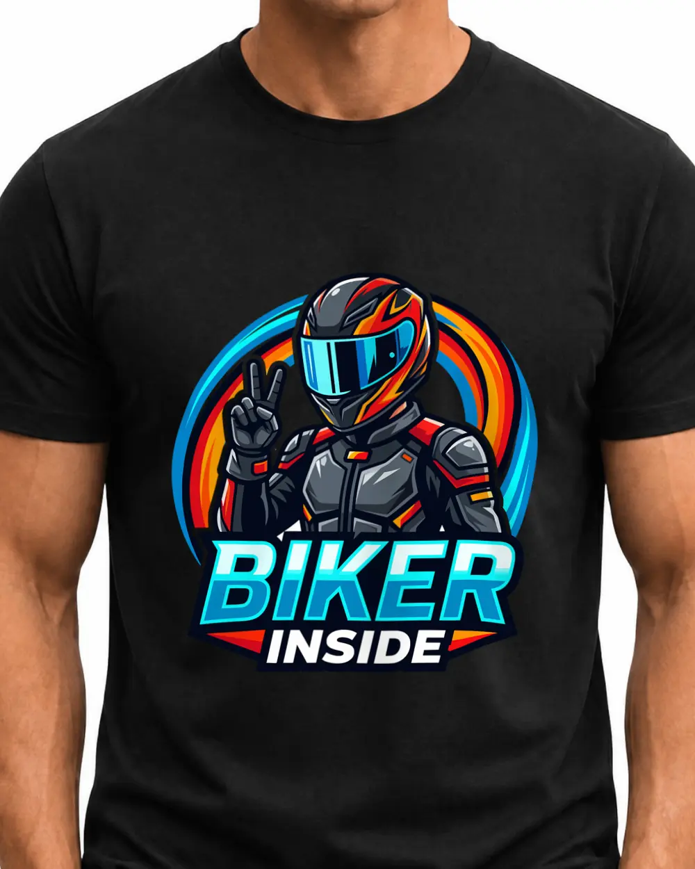 Biker inside — Față · Mediu · Negru · Clasic
