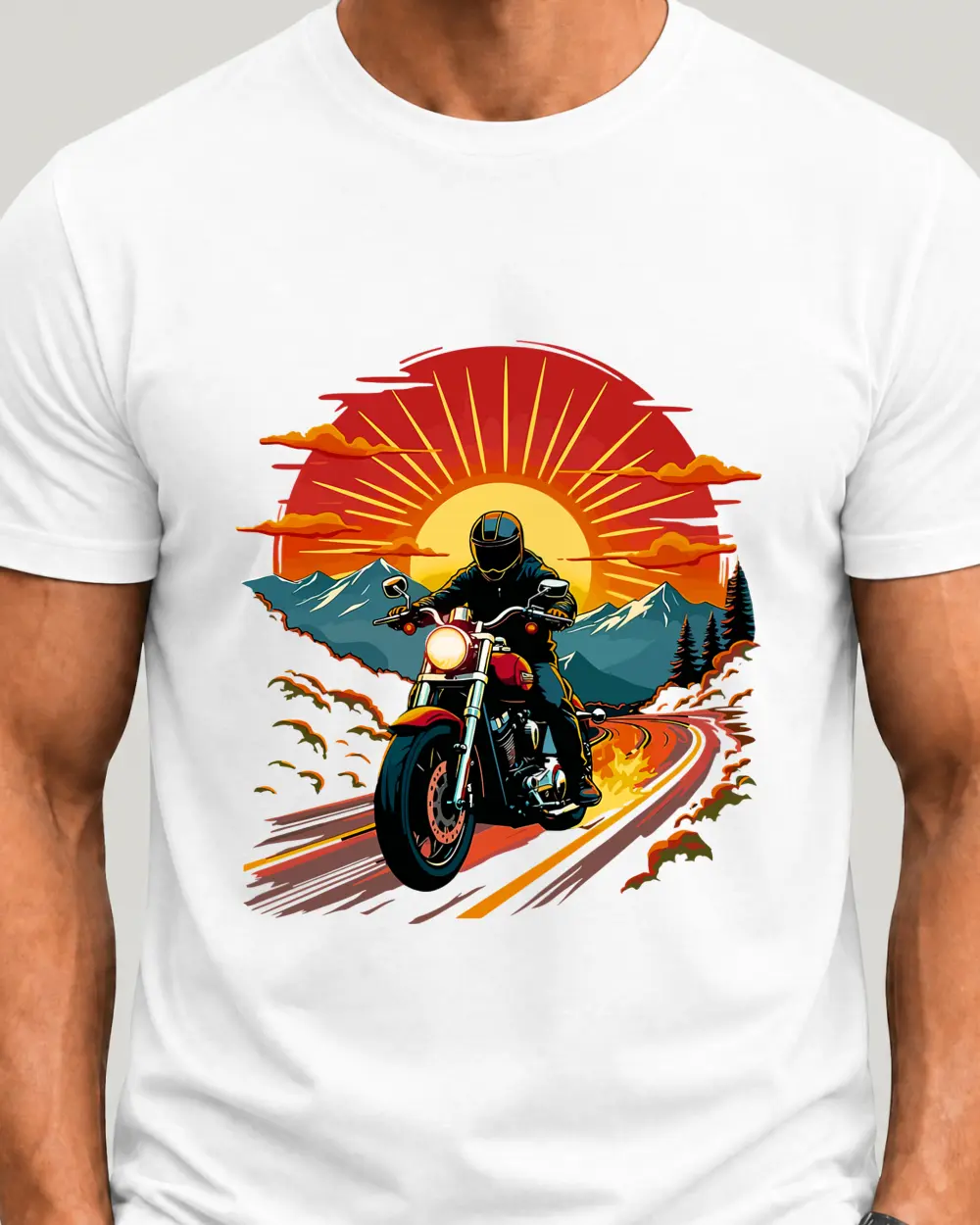 Biker — Față · Mediu · Alb · Clasic