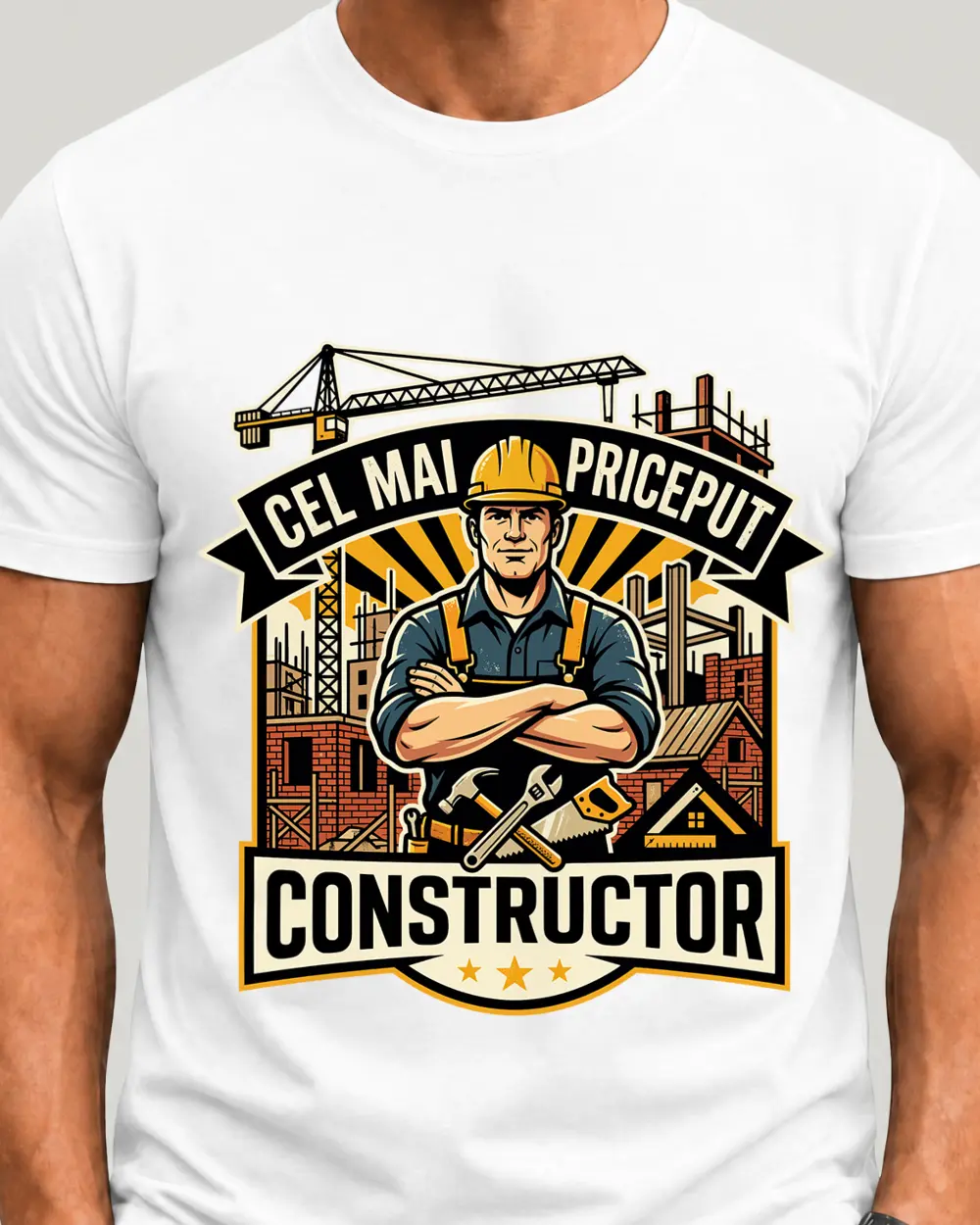 Cel mai priceput constructor Nr.2 — Față · Mediu · Alb · Clasic