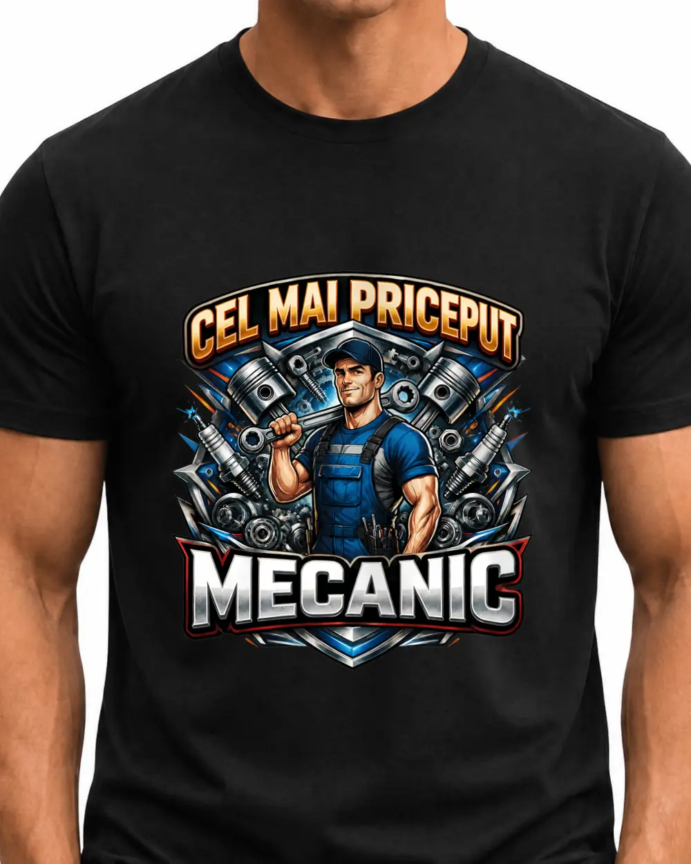 Cel mai priceput mecanic — Față · Mediu · Negru · Clasic
