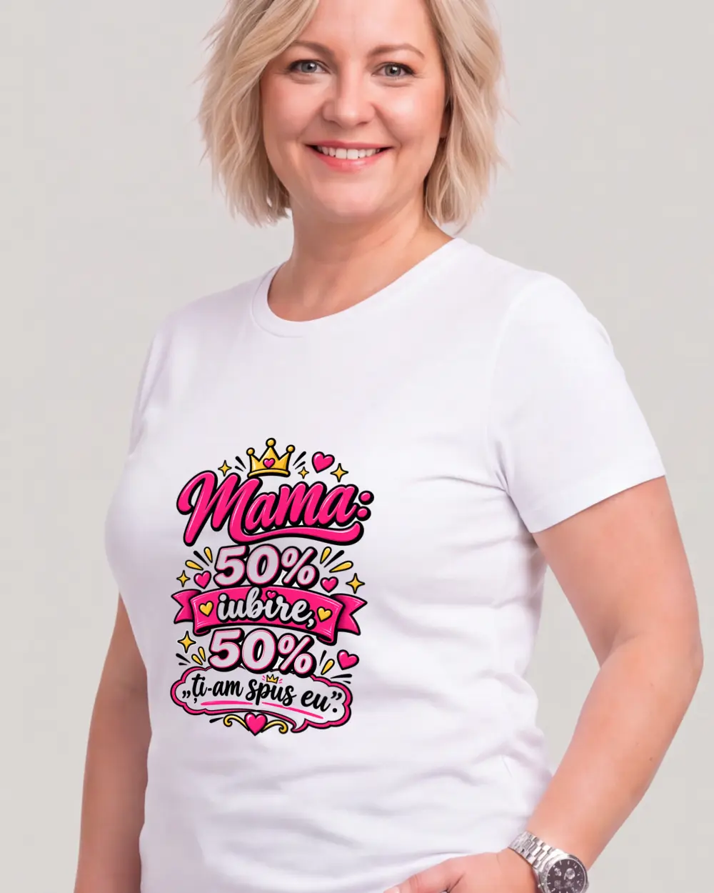Mama 50% iubire, 50% "ti-am spus eu" — Față · Femeie · 45 · Mediu · Alb