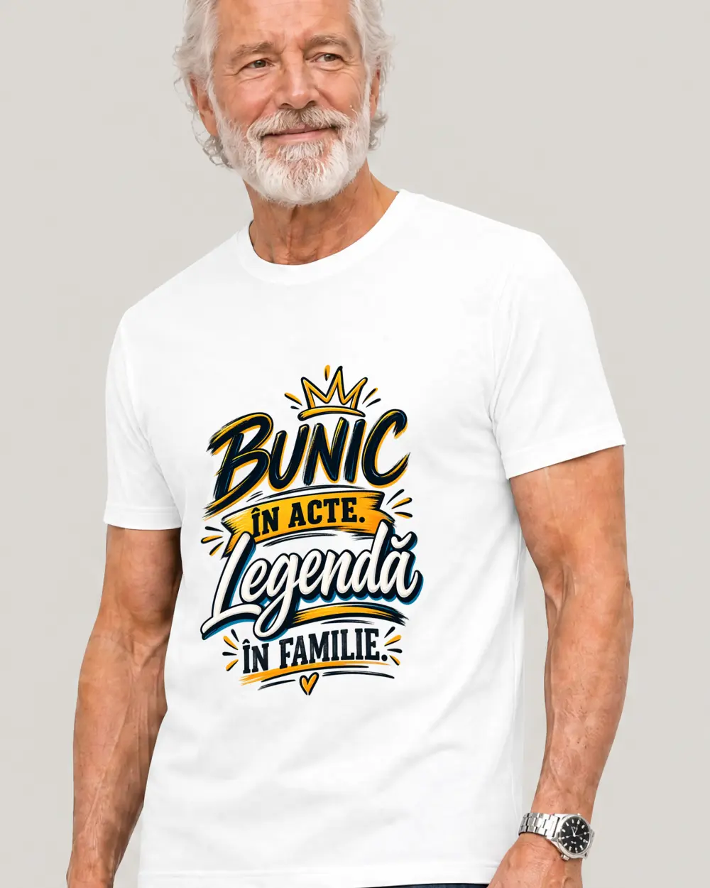 Bunic în acte. Legendă în familie. — Față · Bărbat senior · Mediu · Alb